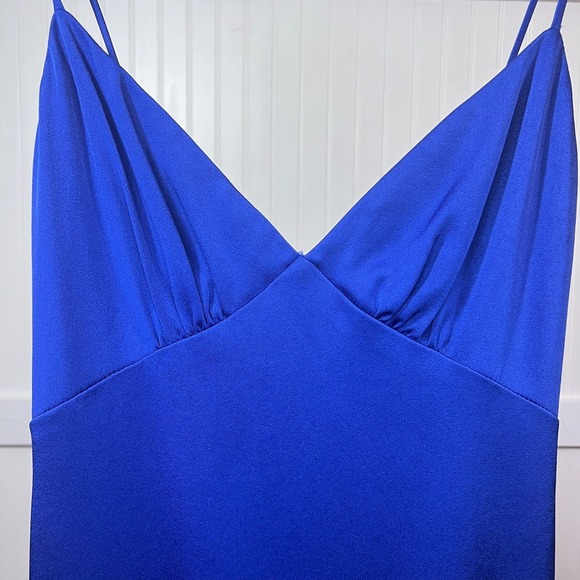 Theia Cocktail Dress Blue Glam Babydoll Mermaid Hem Gown Formal Party Sexy 8 - Picture 9 of 14